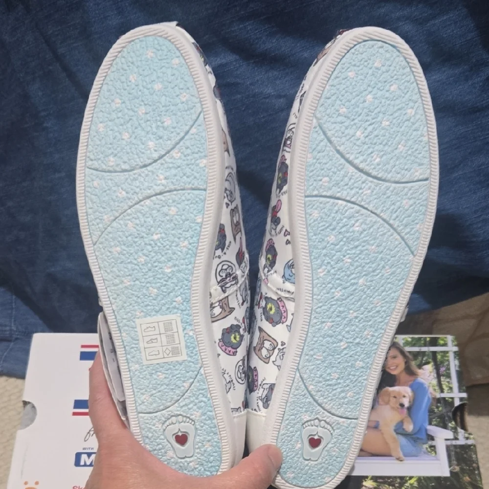 BOBS from Skechers White and Orange Slip-Ons - Picture 9 of 16